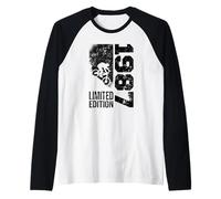 MTB Mountain-Bike Ciclista bici Nata nel 1987 Compleanno Maglia con Maniche Raglan