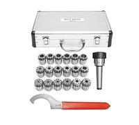MTB3 ER32 - Set di pinze a molla, 18 pezzi, 3-20 mm, filettatura 1/2", con mandrino e chiave per tornio