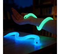 Mtbricey 2 pezzi 30 cm / 11,8 pollici Glow in the Dark 3D stampato serpente con luminoso blu e arcobaleno luminoso flessibile realistico rettile modello fidget per compleanno regali di Pasqua