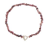 MTCDBD Collane con Ciondolo in Pietra Decorazione per Collo, Regali Creativi per Relazioni di Coppia, Collana in Pietra Naturale con Taglio Sfaccettato di Rodonite, Rodonite, 45 Cm
