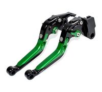 MTCRIGHTER Leva del freno pieghevole retrattile Leva della frizione per Kawasaki Ninja 650 Z650 Z650RS Z900 2017-2024, Realizzato in lega di alluminio CNC (Green)