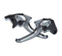 MTCRIGHTER Set di Leve Frizione Freno Corto 2 Dita compatibile con KTM RC390 / 390 Duke / 390 Adventure, Realizzato in lega di alluminio CNC (Titanium)