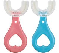 MTDBAOD Kids U-Shaped Toothbrush,Food Grade Soft Silicone Brush Head,360° Oral Teeth Cleaning Design,U Shape Portable Baby Silicone Toothbrush,for Toddlers And Children(2PCS) (S(Ages 2-6))