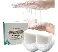 MTDBAOD Silk Protein Skin Repair Soap,Goat Milk Soap Super Long Brushed Oil Control Cleansing Soap,Acne Moisturizing Repair,Antiseptic Skin Cleanser, for all Skin Types (2PCS)