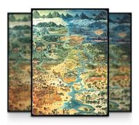 MTG - Custodie per carte da 105 ct, stile Old School, The DND Map, finitura opaca + frontale trasparente, 66 x 92 mm, dimensioni standard