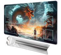 MTG Playmat Dimensioni 61 x 35,6 cm con borsa portaoggetti con retro antiscivolo, ideale per gli appassionati di giochi di carte TCG tappetino da gioco (con zona, uno spadaccino)