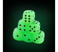 MTG - Set di 6 dadi da gioco da 25 mm, si illuminano al buio, D6 | Set di 6 dadi D6 per DND, MTG, RPG, Tenzi, Yahtze, Bunco, giochi da tavolo, insegnamento matematico, karaoke, bar