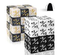 MTG Set di dadi per contatori a forma di cubo, Magic The Gathering Glitter Sparkle, dadi di fedeltà Starry Marble D6, compatibili con MTG, CCG, accessori per giochi di carte (48 bianco e nero)