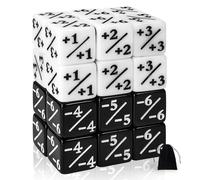 MTG - Set di dadi per contatori a forma di cubo, Magic The Gathering Glitter Sparkle, dadi di fedeltà Starry Marble D6, compatibili con MTG, CCG, accessori per giochi di carte (24 bianco e nero)