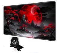 MTG - Tappetino da gioco con borsa per carte, 35,6 x 61 cm, con base antiscivolo e bordi cuciti rinforzati, compatibile con Magic: The Gathering, Yugioh, Lorcana, TCG-Blood Moon Secrets