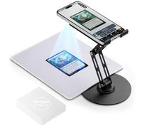 MTG Trading Card Scanner Stand con supporto per telefono, in acciaio al carbonio, include 100 custodie per carte e pad di scansione, compatibile con ManaBox per Fast Magic The Gathering Card Scanning