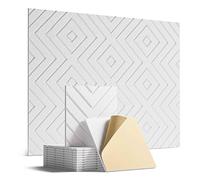 MTHGH Confezione da 12 Pannelli fonoassorbenti,Pannelli fonoassorbenti autoadesivi per pareti,30x30 cm,Pannelli fonoassorbenti per studi di Registrazione,Sale Giochi,uffici(White)