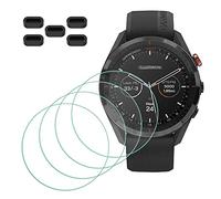 MTHGH Protettiva Pellicola compatibile con Garmin Approach S62 Premium GPS Golf Smartwatch Protezione Schermo[4 pezzi] + tappi anti-polvere 5 pcs, durezza 9H antigraffio senza bolle di protezione
