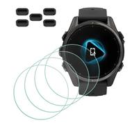 MTHGH Protettiva Pellicola compatibile con Garmin fenix 8-43mm Sapphire Protezione Schermo[4 pezzi] + tappi anti-polvere 5 pezzi, durezza 9H antigraffio senza bolle di protezione