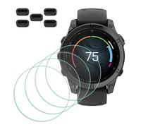 MTHGH Protettiva Pellicola compatibile con Garmin fenix E Smartwatch Protezione Schermo[4 pezzi] + tappi anti-polvere 5 pezzi, durezza 9H antigraffio senza bolle di protezione
