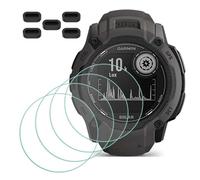 MTHGH Protettiva Pellicola compatibile con Garmin Instinct 2X Smartwatch Protezione Schermo[4 pezzi] + tappi anti-polvere 5 pezzi, durezza 11H antigraffio senza bolle di protezione