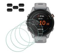 MTHGH Protezione Schermo compatibile con Garmin Forerunner 255s/ 255s Music Protettiva Pellicola[4 pezzi] + tappi anti-polvere 5 pezzi, durezza 9H antigraffio senza bolle di protezione