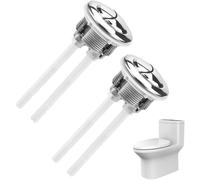 Mthxzy Confezione da 2 Pulsanti di Ricambio per WC a Doppio Scarico | da 38 mm, in argento, per coperchio del serbatoio della cisterna universale