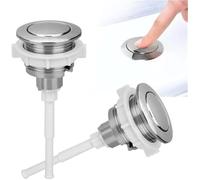 Mthxzy Pulsante di Scarico WC 2 Pezzi 38 mm per Cassetta in ABS Cromato | a pressione singola Kit sostituzione testa tonda, per la riparazione del