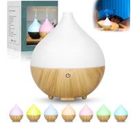 MTINRNI 160ml Diffusore di Aromi Ultrasuoni,Diffusore di Oli Essenziali,Diffusore Aromatico a Grana di Legno,con 7 LED Colori,Profumatore per Ambienti,Umidificatore Ambiente.per Ambienti,Yoga,Casa.