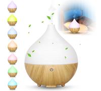 MTINRNI Diffusore di Oli Essenziali,160ml Diffusore di Aromi Ultrasuoni,Diffusore Aromatico a Grana di Legno,con 7 LED Colori,Profumatore per Ambienti,Umidificatore Ambiente.per Ambienti, Casa, Yoga.