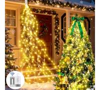 MTINRNI Fascio di Luce 2M 200 LED,Luci a Cascata con Telecomando,IP65 Impermeabili Luci a Corda Decorative con Timer,10 Modalità Llluminazione Catena Luminosa per Natale matrimoni Feste Giardino