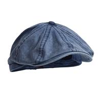 MTKSFDC Berretto da Strillone in Cotone Lavato - Cappello Ottagonale Vintage con Punta, Visiera Gatsby Piatto Edera (Blue)
