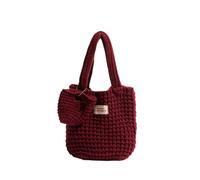 MTKSFDC Borsa Uncinetto Borsa a Tracolla Lavorata a Maglia da Donna, Borsa a Tracolla Fatta a Mano all'Uncinetto, Borsa a Mano Casual alla Moda estetica in Tessuto di Cotone(Color02)