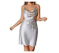 MTKSFDC Camicie da Notte da Donna La Stampa Floreale da Donna è Elegante ma Dolce e Ti Fa Sentire l'atmosfera Romantica Anche nei Tuoi Sogni.(Gray,M)