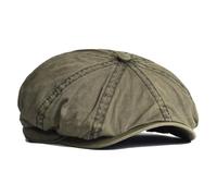 MTKSFDC Cappello Piatto da Uomo Berretto da Strillone in Cotone Lavato Cappello Ottagonale con Punta Berretto Casual Vintage Berretti Solidi Visiera Gatsby Cappello Piatto edera(Green)