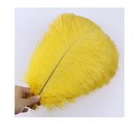 MTKSFDC Piuma di Struzzo 10 PZ 15-20 cm/25-30 cm/35-40 cm/50-55 cm Colore Piume di Struzzo Pennacchi for La Festa Nuziale Artigianato Centrotavola Decorazione di Carnevale(Golden Yellow,15-20CM)