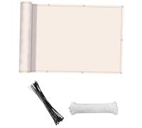 MTKSFDC Recinzione Giardino 24 Pezzi di Schermo for la Privacy del Balcone, Include Fascette for Cavi, Parabrezza Resistente alle intemperie, 3 x 0,9 m, for Patio, Portico, Cortile, ringhiera.(Beige)