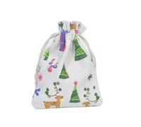 MTKSFDC Sacchetti in Stoffa 10 Sacchetti in Cotone riutilizzabili con Stampa Carina, Sacchetti con Coulisse, Porta bomboniere for Gioielli, Feste(Color1,10x14cm)