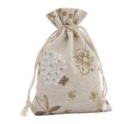 MTKSFDC Sacchetti in Stoffa 10 Sacchetti in Cotone riutilizzabili con Stampa Carina, Sacchetti con Coulisse, Porta bomboniere for Gioielli, Feste(Color25,10x14cm)