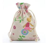 MTKSFDC Sacchetti in Stoffa 10 Sacchetti in Cotone riutilizzabili con Stampa Carina, Sacchetti con Coulisse, Porta bomboniere for Gioielli, Feste(Color3,10x14cm)