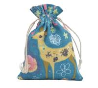 MTKSFDC Sacchetti in Stoffa 10 Sacchetti in Cotone riutilizzabili con Stampa Carina, Sacchetti con Coulisse, Porta bomboniere for Gioielli, Feste(Color9,13x18cm)