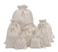 MTKSFDC Sacchetti in Stoffa 20 Sacchetti di Cotone con Coulisse, Panno for Il tè di Riso, Tela fine, Confezione Piccola, Caramelle Nuziali(10x12cm)