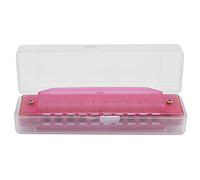 Mtlavishishing Harmonica per bambini costruzione ABS durevole con design traslucido 10 buche strumenti musicali per l'apprendimento e la pratica della musica include la scatola di (Pink)