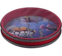 Mtlavishishing Ocean Wave Drum in legno solido giocattolo musicale per bambini per sviluppare talenti musicali e senso ritmo con opzioni di colore a due diametro da 10 pollici (Red)