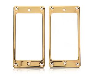 Mtlavishishish Electric Guitar Pickup Frame Buon sostituto per cornici rotte o vecchie ideale per la decorazione della chitarra elettrica 2 pz Anello di montaggio in metallo nero Humbucker Pickup (oro