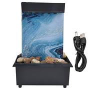 Mtlavishishishing 3V B B LED Tabletop Ornament con pietre piccole fontana per interni in luce gialla per decorazione della scrivania in plastica 16.5x11.5x10cm