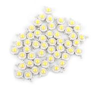 Mtlavishishishing 50pcs SMD 1W Lampada a led lampadina perline chip ad alta luminanza a basso consumo di energia salvavita di durata per la vita per lo studio domestico fulmine (Bianco caldo)