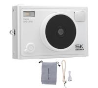 Mtlavishishishing 5K 72 MP Digital Camera per viaggi e utilizzo quotidiano Design compatto con 2,8 pollici Schermata IPS 18x Digital Zoom 1300Mah Batteria multipli Filtri speciali (White)