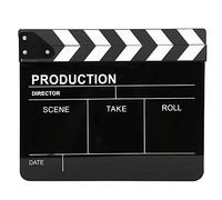 Mtlavishishishing Acrilic Clapperboard Professional Movie Making Strumento con magnete incorporato e suono chiaro per la produzione e la fotografia di film 30x25 cm gialla o (Lavagna bianca)