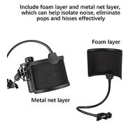 Mtlavishishishing Filtro Pop U Tipo Bop Net Schermo per Microfono Acustico con Albero Flessibile per Registrazione Vocale Cantare Parlare Materiali Resistenti