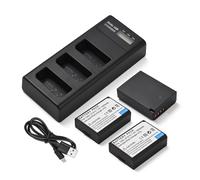 Mtlavishishishing LP E10 Caricatore batteria Kit Tre Caricatore a slot con indicatori a LED e porte di ricarica multiple per le telecamere digitali Rebel ideali per i fotografi