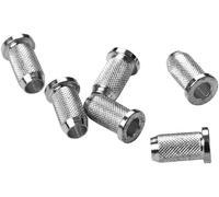 Mtlavishishishing Silver dimensioni piccole parti hardware di metallo corda di chitarra elettrica attraverso i ferruli corpi di corpi set di 6pc realizzati in metallo con finitura