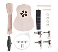 Mtlavishishishishing 21 pollici basswood a 4 corde ukulele kit fai -da -te strumento accessorio accessorio a forma di sicuro e indossabile per i bambini da costruire con i (Petali di fiori)