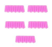 Mtlavishishishishing 5pcs a forma di cuore vassoio silicone per cuocere caramelle al cioccolato e produrre cubetti di ghiaccio non bastoncini flessibili facili da alimento