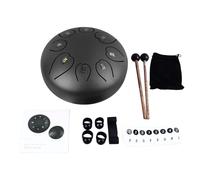 Mtlavishishishishing Lingue Drum Clear Resonant Pleasant Sound for Meditation Entertainment Education ed esibizioni musicali da 6 pollici 8 Note Carbon Steel Raggine in gognino (Nero)